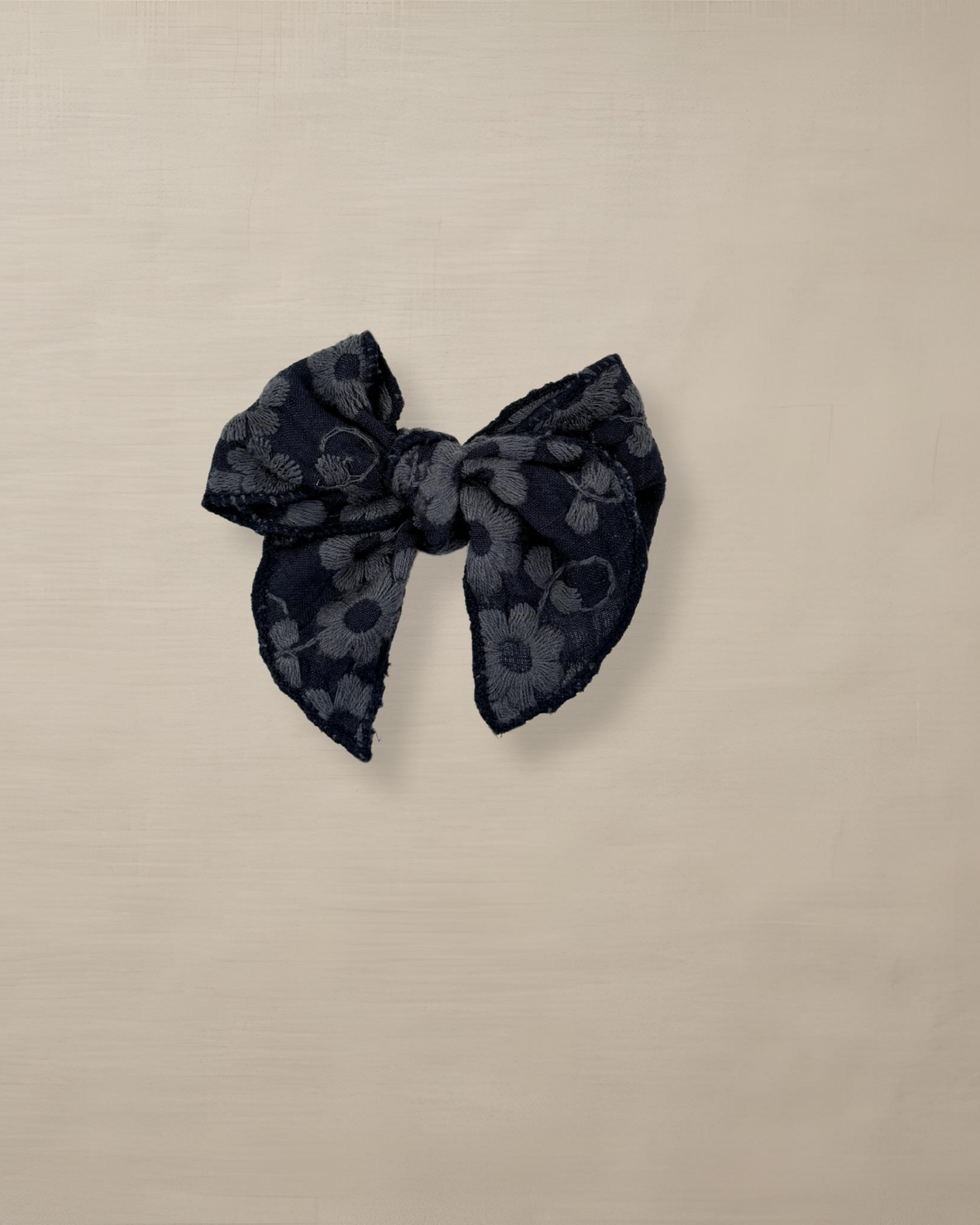 Navy mini Embroidered Bow
