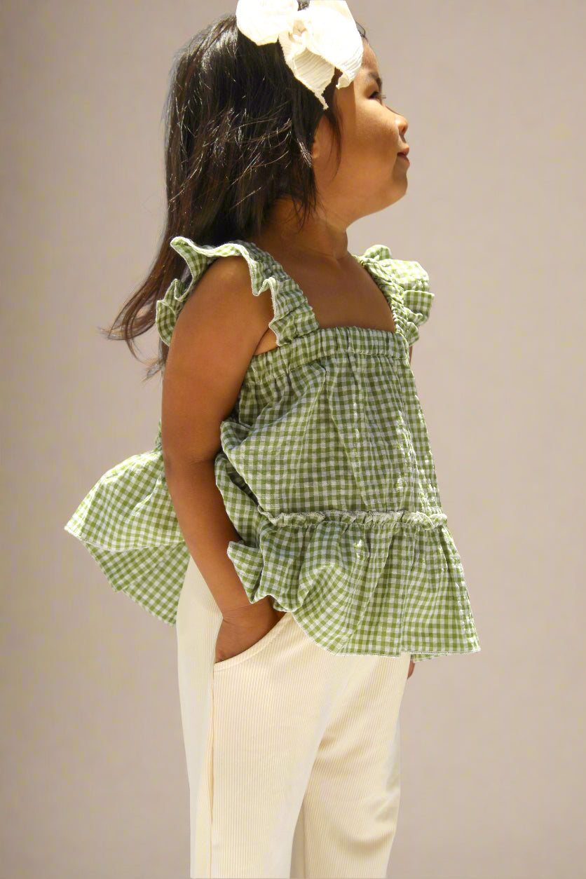 gingham shirt with pants set