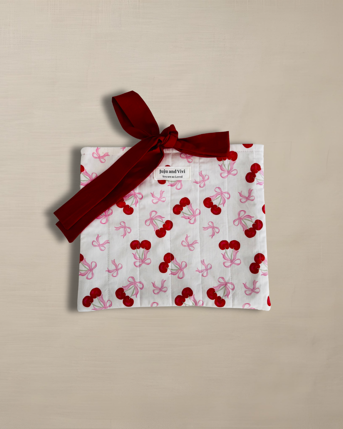 Cherry and bows book sleeve