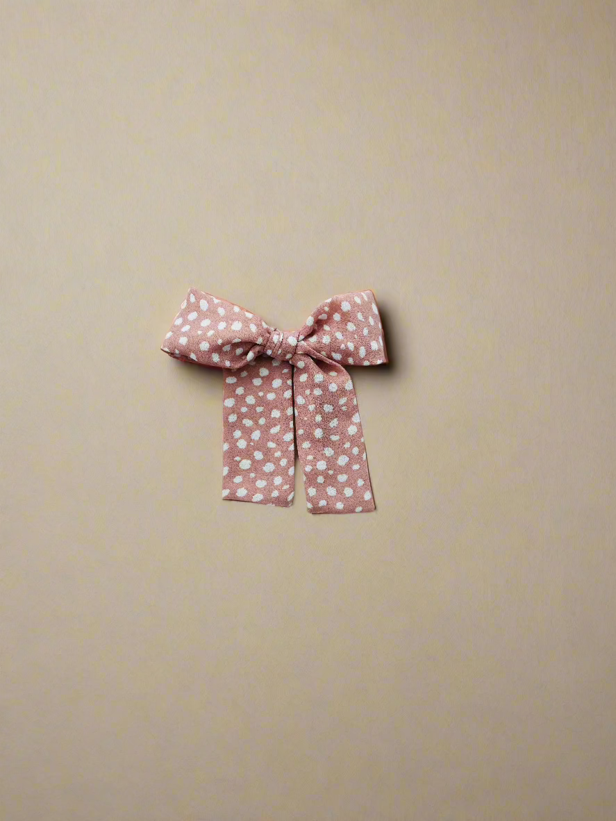 pink polkadot hair bow