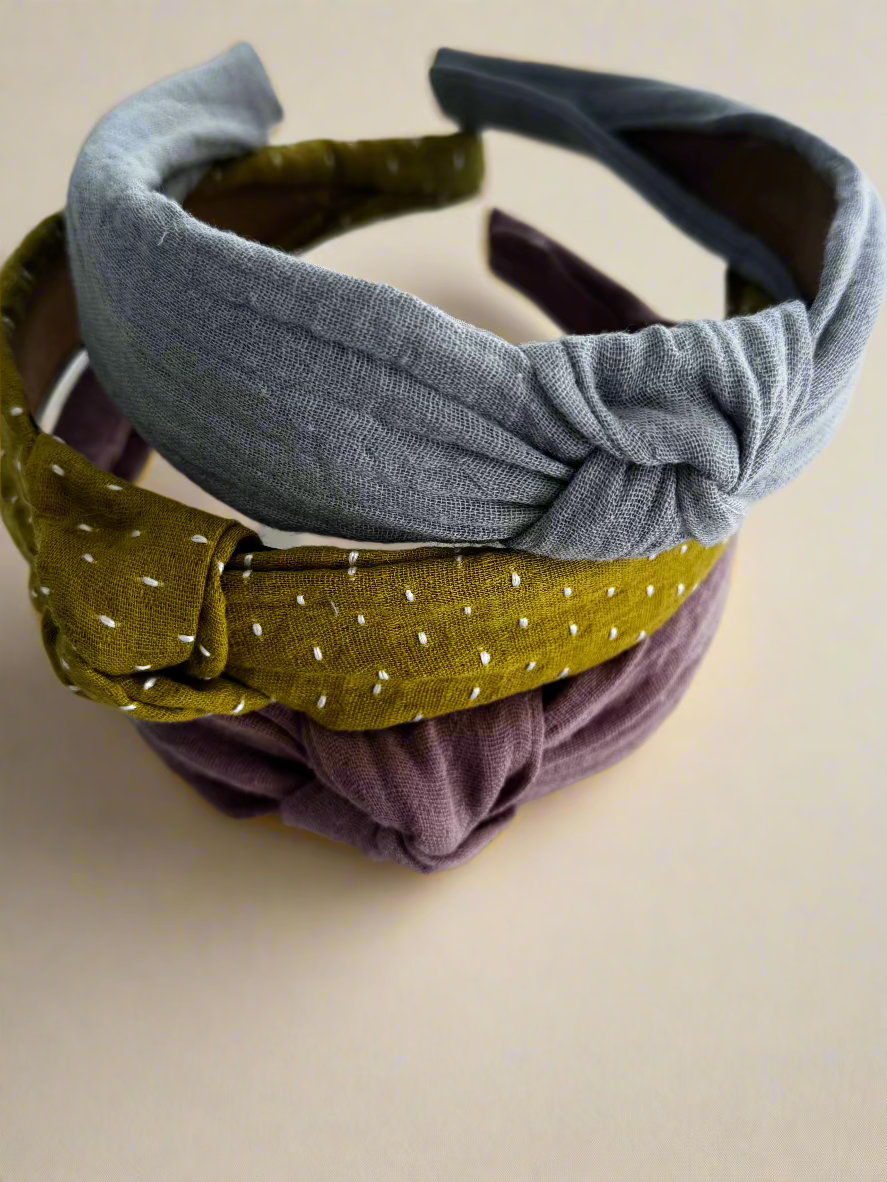 Moss Green knotted headband