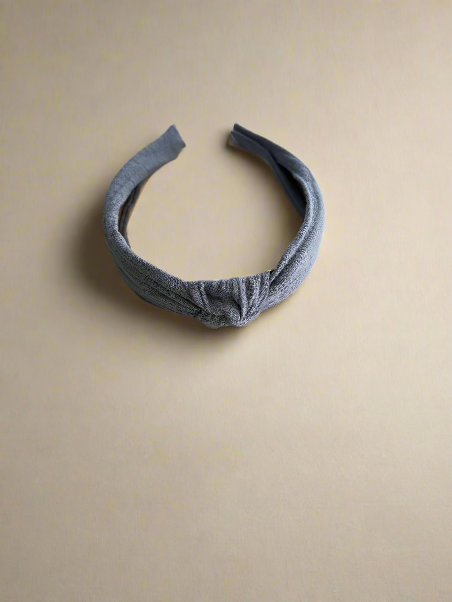 blue knotted headband