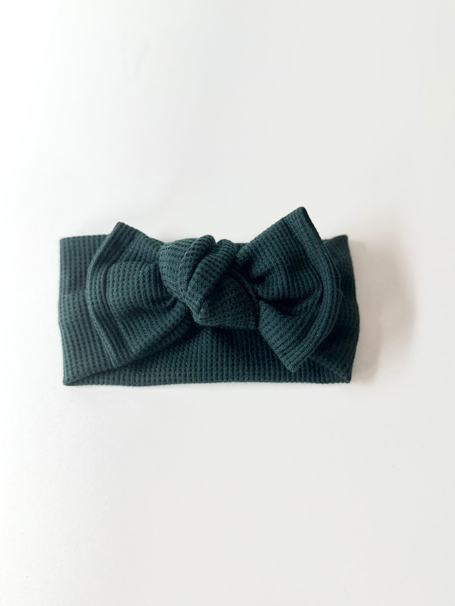 dark green waffle knit baby head wrap