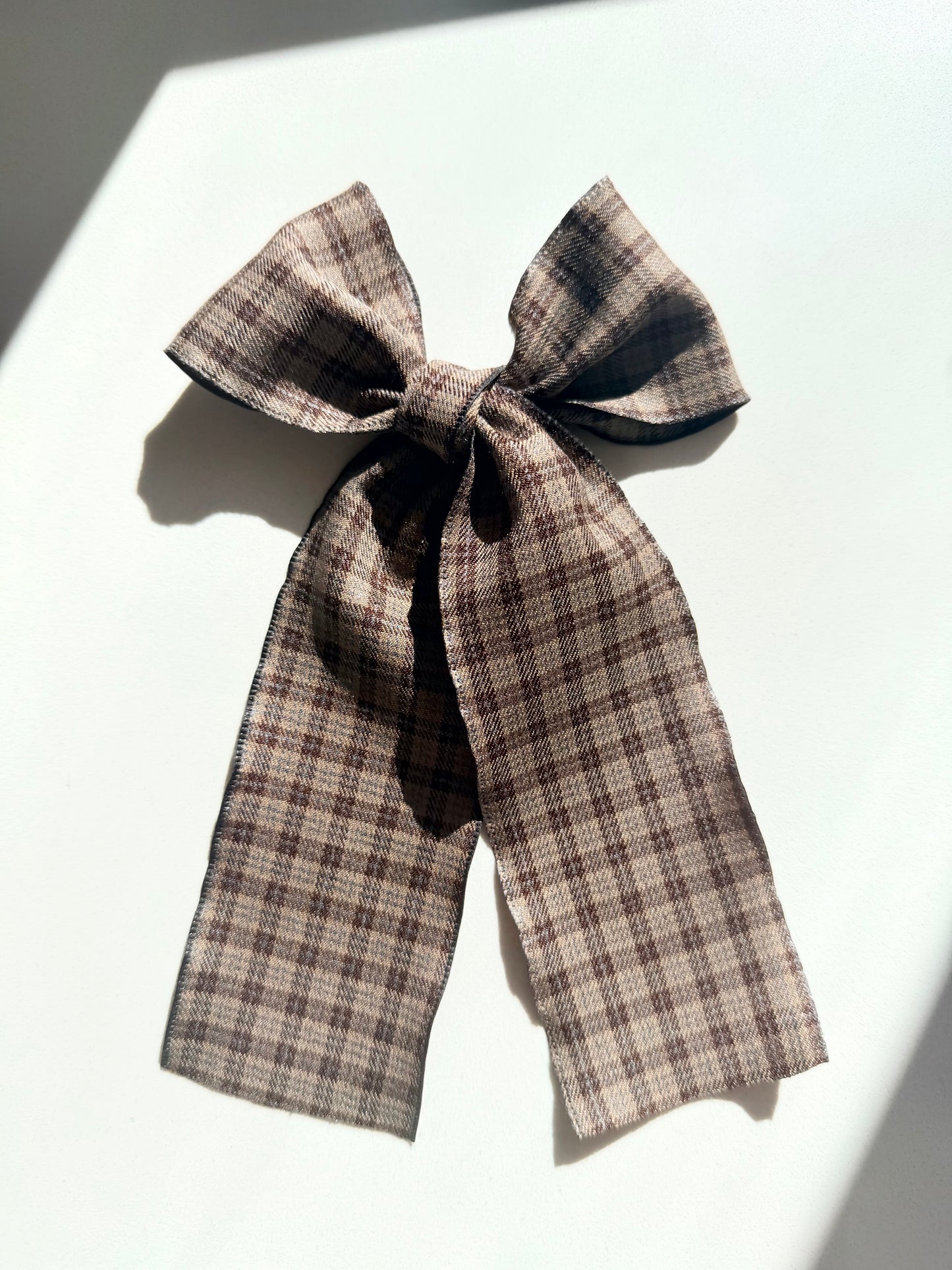 brown plaid bow