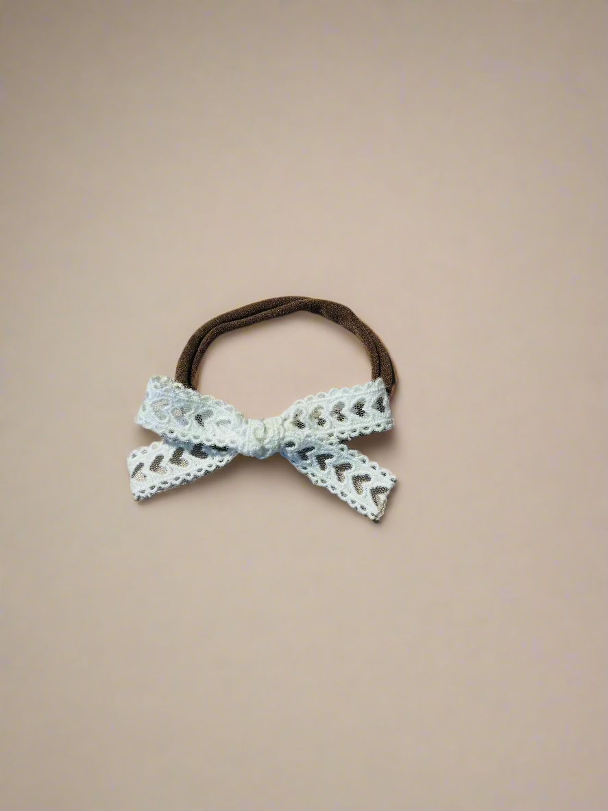 Heart lace school girl bow