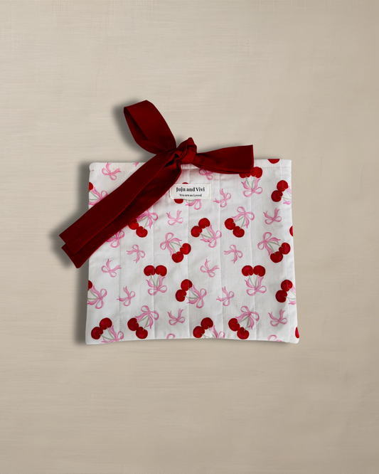 Cherry and bows book sleeve