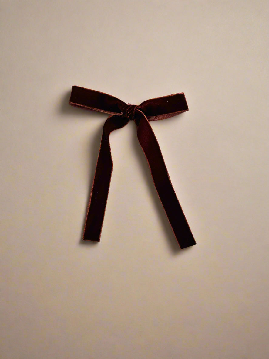 VELVET RED LONG TAIL BOW 