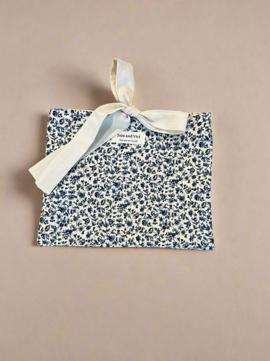Blue floral book sleeve