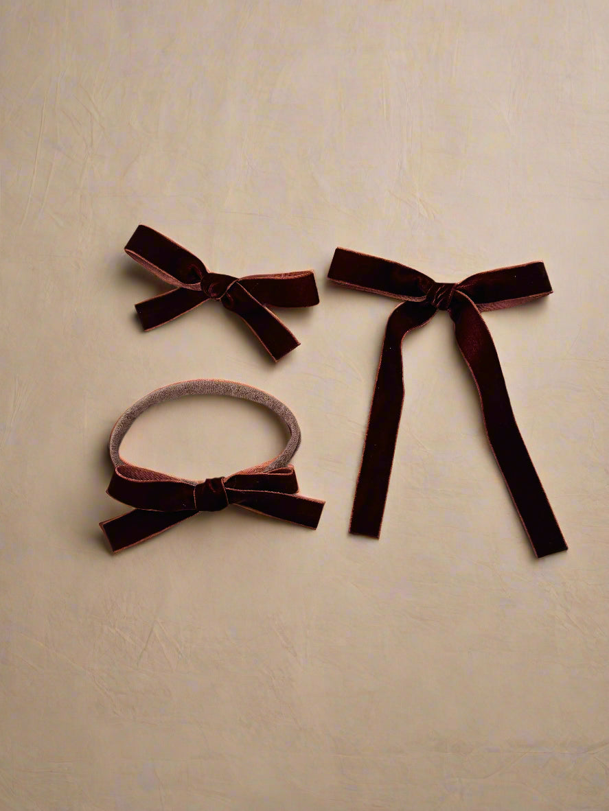 WINE VELVET HAIR BOW 