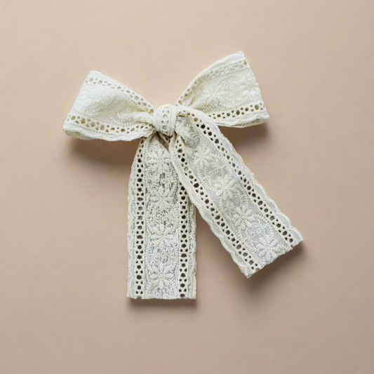 Ivory long tail bow 