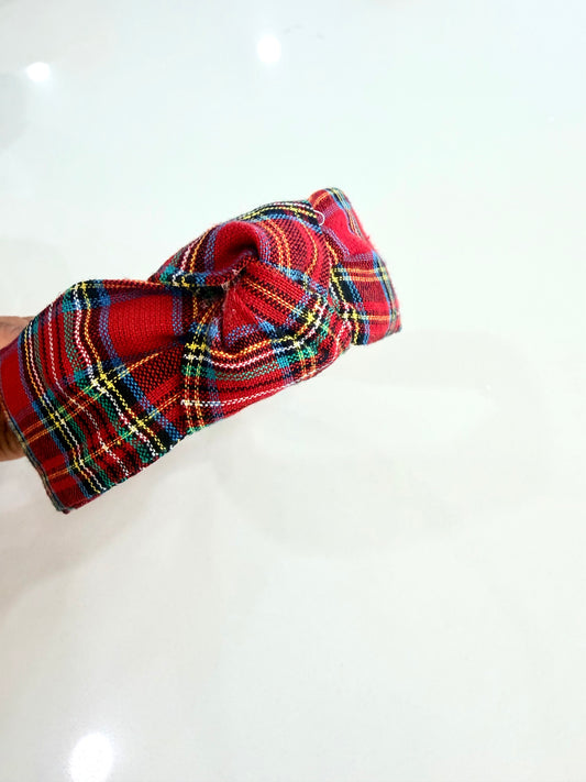 Holly Jolly Tartan// Knotted Headband