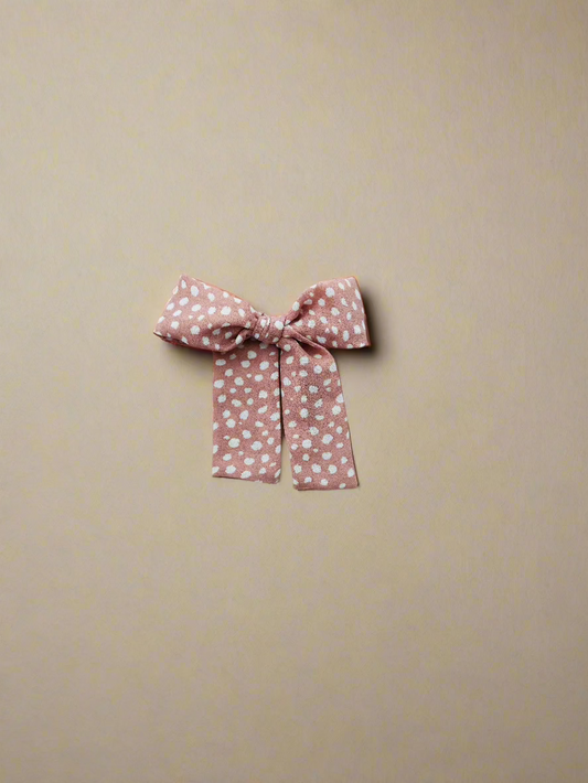 pink polkadot hair bow 