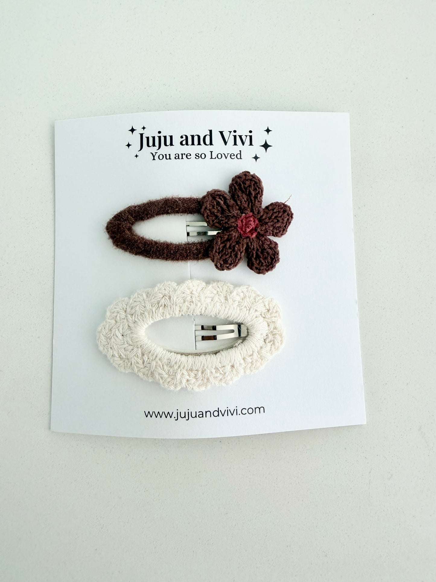 The Brown & Cream set //  Knit Hair Clip