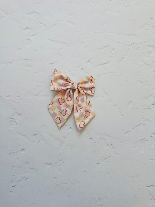 Mickie checkered hair bow 