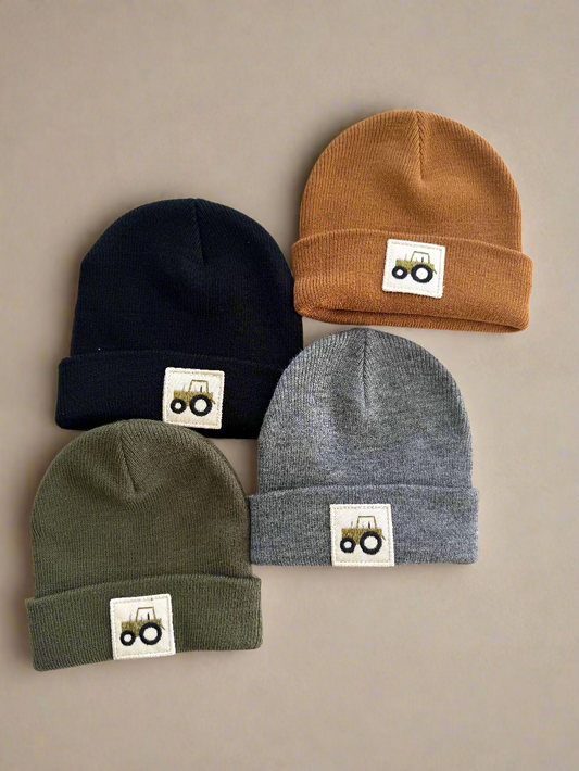 tractor patch beanie 