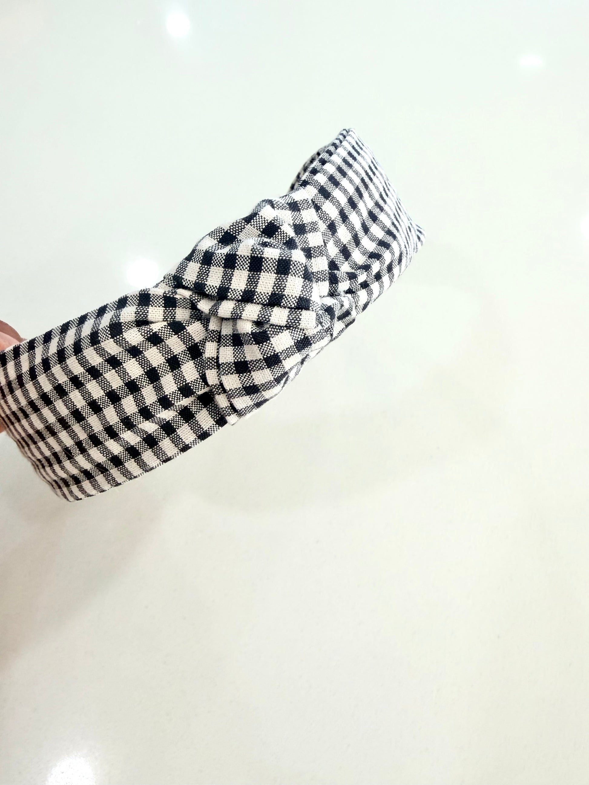 Cottage Gingham knotted headband, one size fits most toddlers to adults, soft and stylish hair accessory