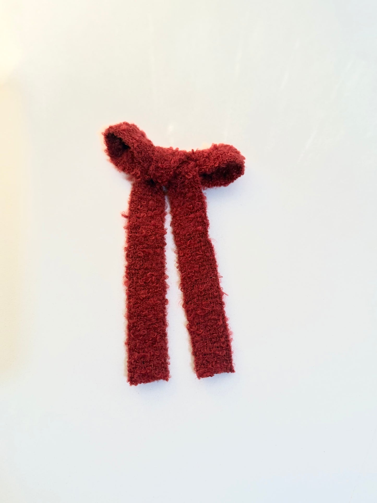 Red fuzzy  hair bow bow 