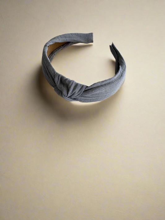 blue knotted headband