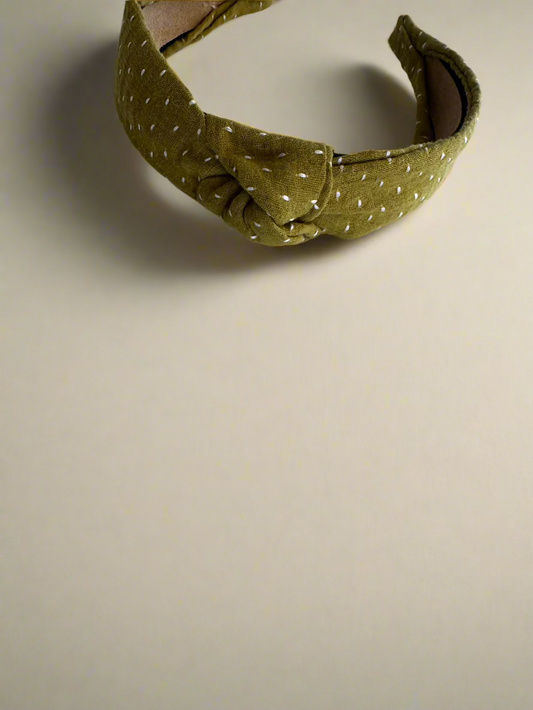 GREEN KNOTTED HEADBAND 