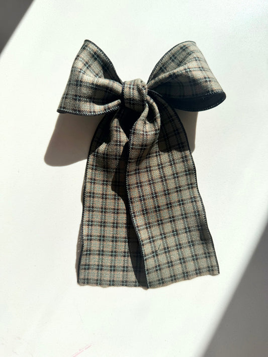 green plaid bow