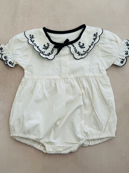 scalloped edge baby romper