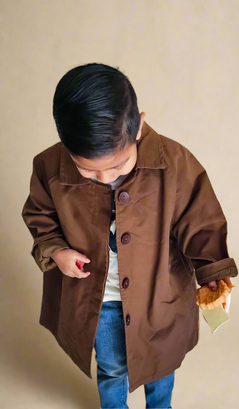 brown trench coat 