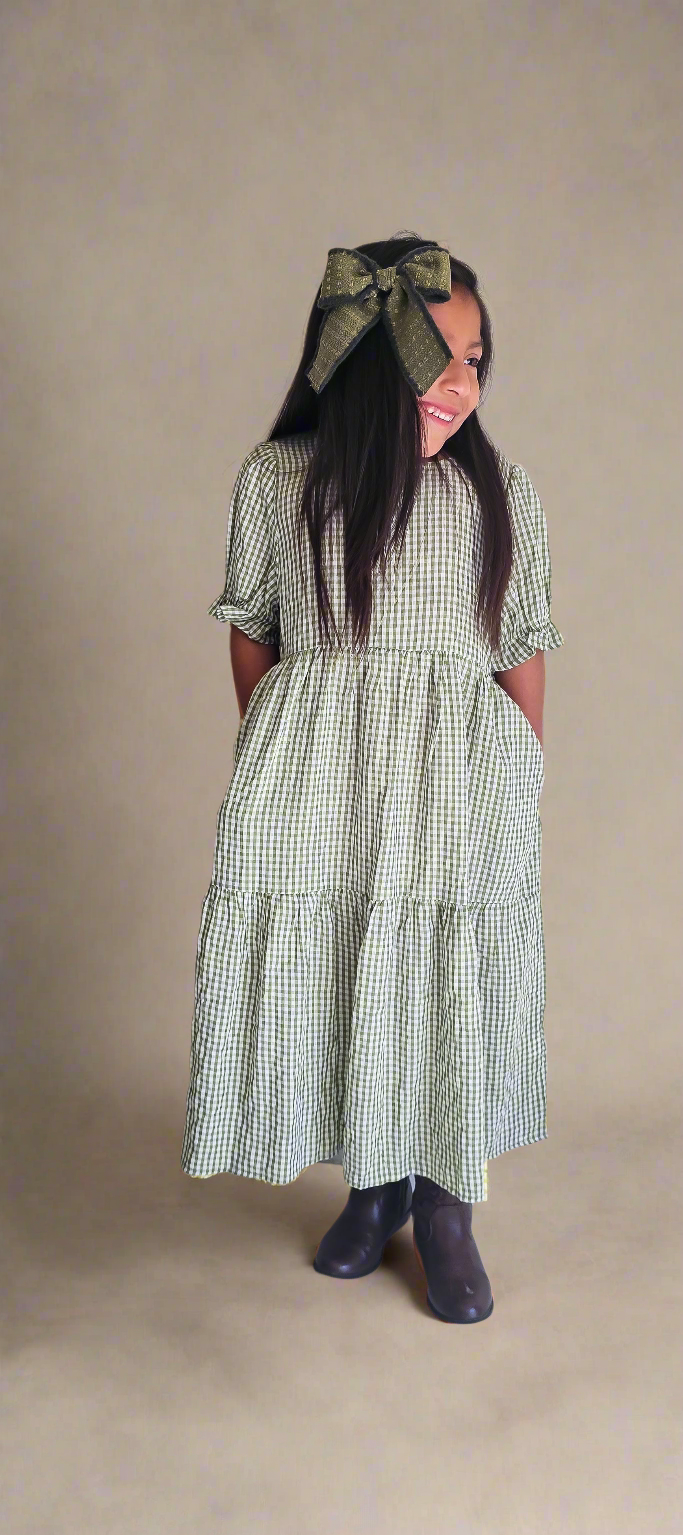 green gingham dress 