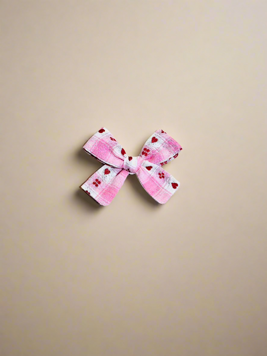 School girl hair bow with hearts 