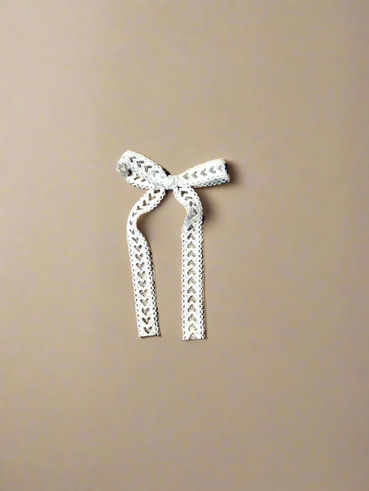 heart Lace long tail bow 